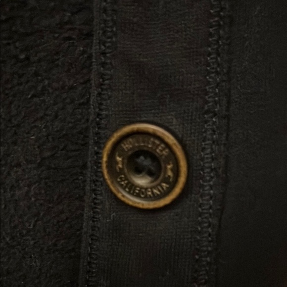 Hollister dark blue Black Button-Up Jacket sz S Y2K 314 - Picture 7 of 10